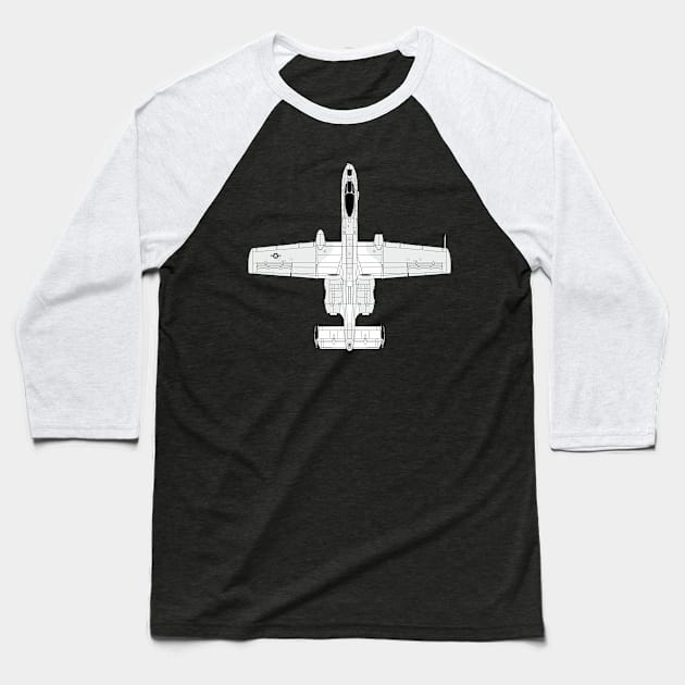 A-10 Thunderbolt II and nothing else Baseball T-Shirt by FAawRay